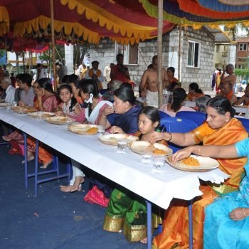 Devotees Partaking Prasadam on 15Aug2012